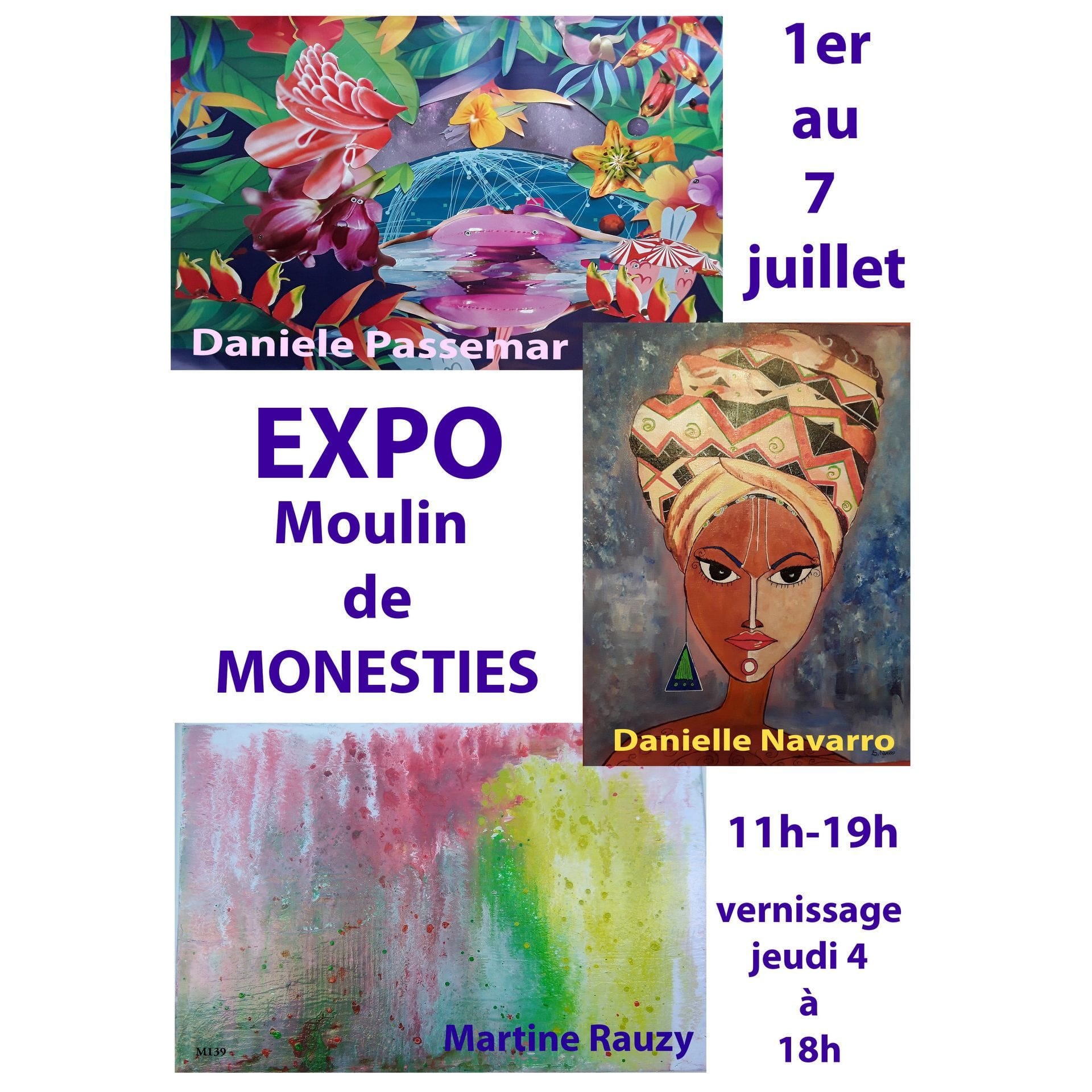 Affiche — Exposition au Moulin de Monestiés