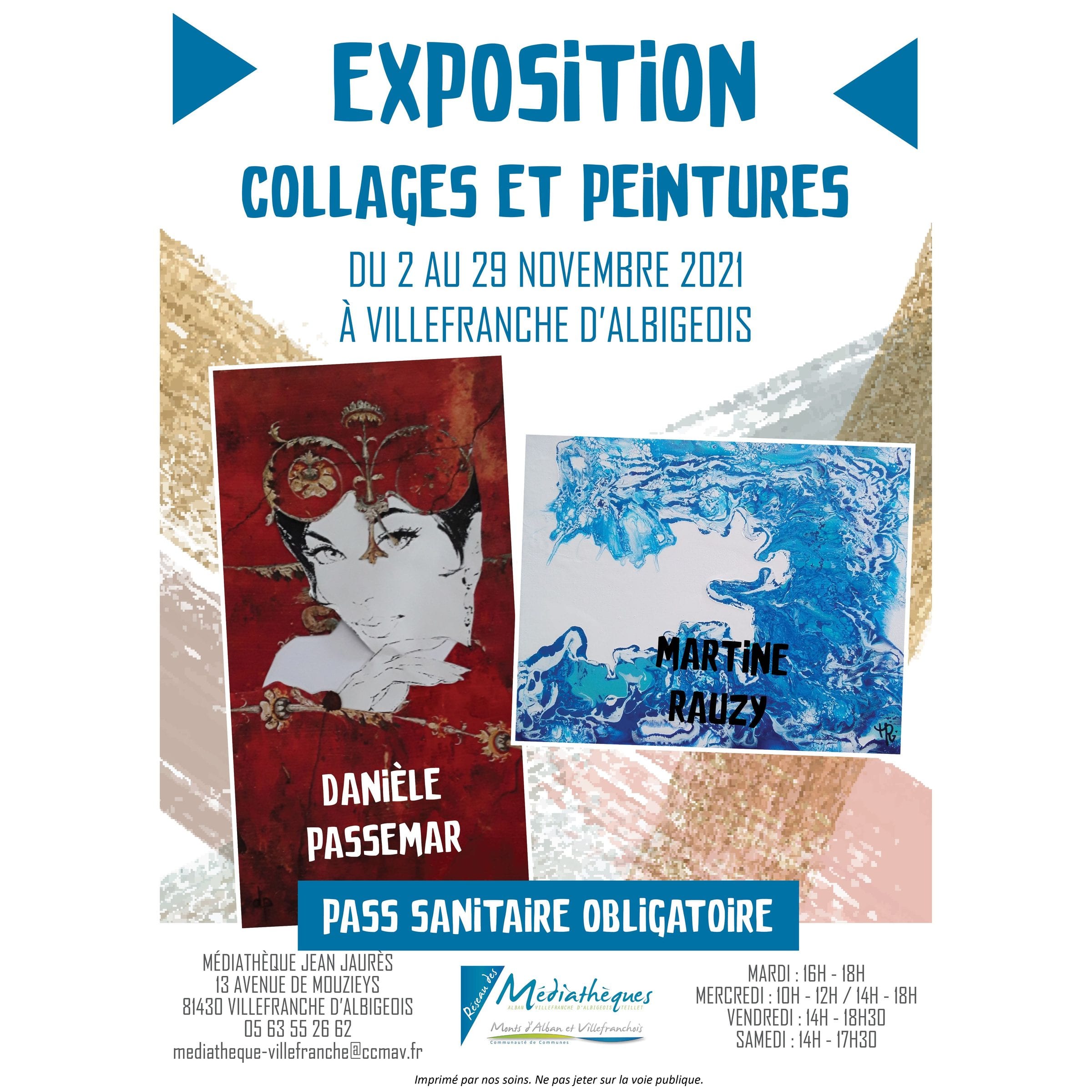 Affiche — Exposition collages et peintures